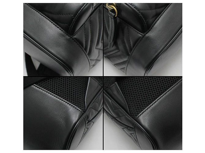 Gucci Zaino Black Matelassé Chevron Marmont Nero - vista 7