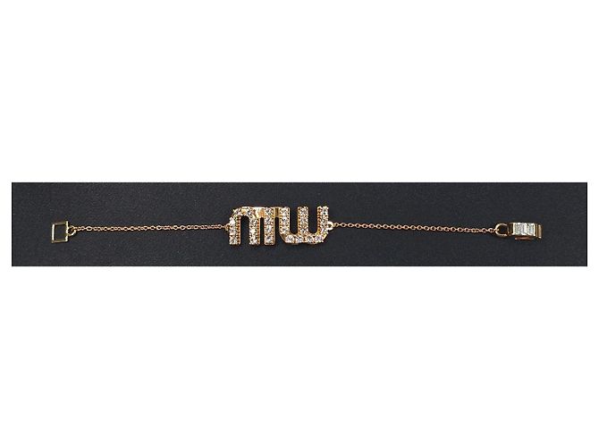 Miu Miu Kristallarmband Golden - Ansicht 4