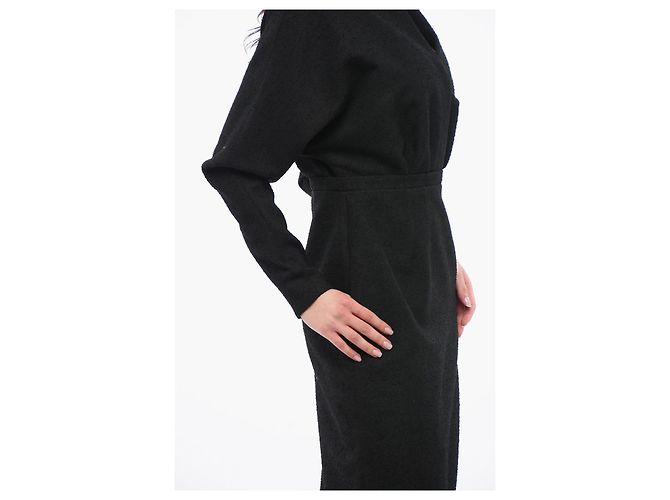 Dior Refurbished Product Wool Blend Shoulder Dress Black - view 3