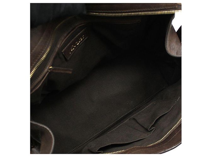 Borsa Tote Yves Saint Laurent Cabas Chyc Medium con logo dorato Marrone - vista 11