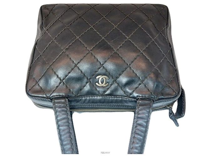 Chanel Wild Stitch Kurzschultertasche oder Tragetasche No. Schwarz - Ansicht 4