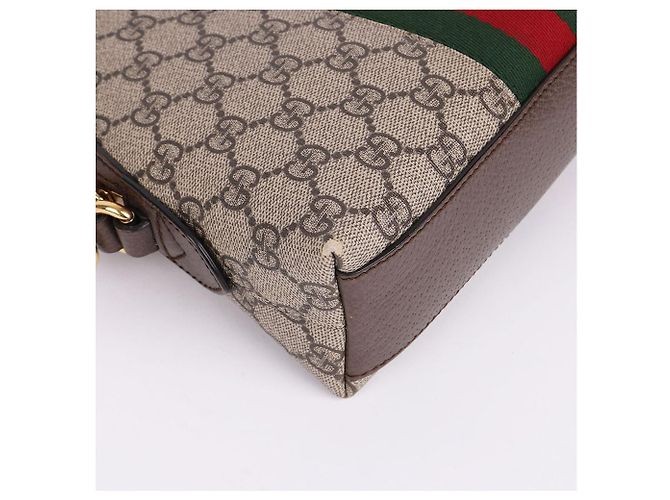 Gucci Piccola borsa a tracolla Ophidia Stripe da donna Marrone - vista 10