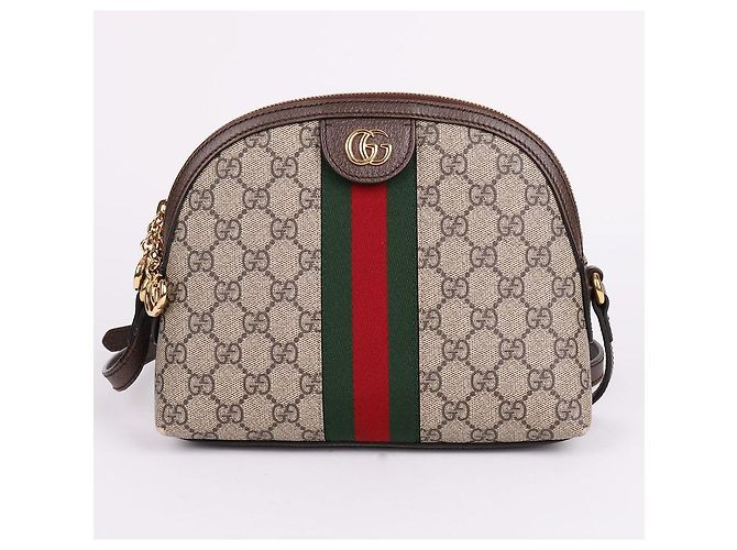 Gucci Piccola borsa a tracolla Ophidia Stripe da donna Marrone - vista 2