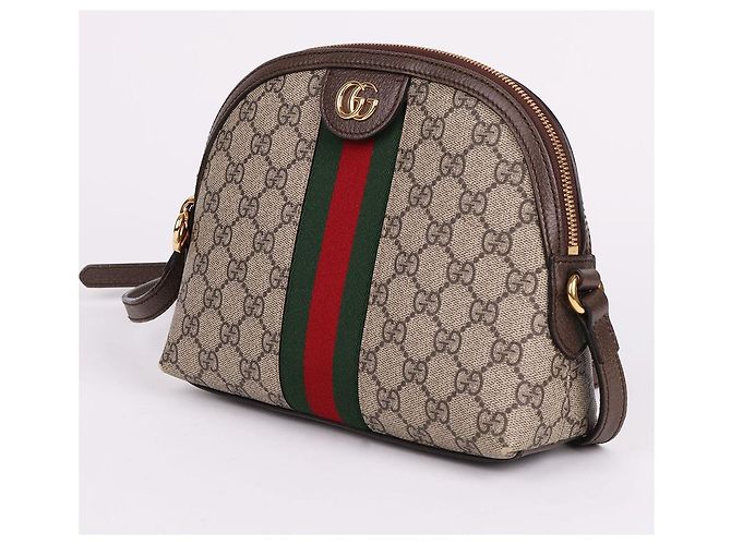 Gucci Piccola borsa a tracolla Ophidia Stripe da donna Marrone - vista 4