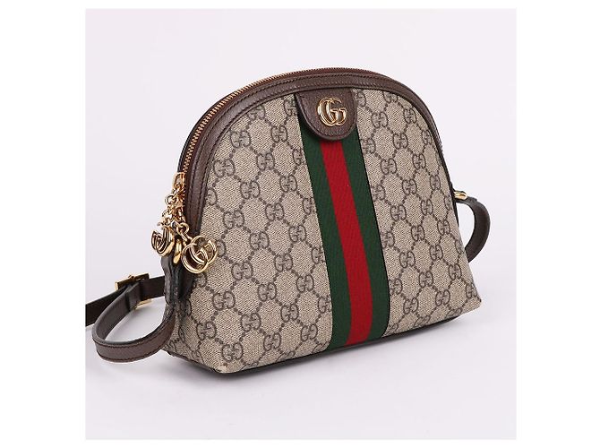Gucci Piccola borsa a tracolla Ophidia Stripe da donna Marrone - vista 5