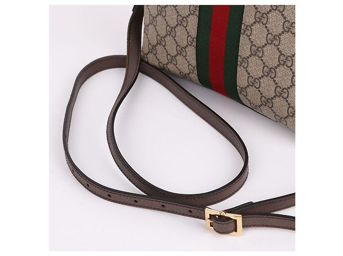Gucci Piccola borsa a tracolla Ophidia Stripe da donna Marrone - vista 7