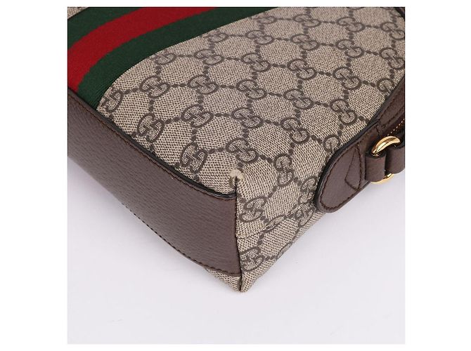 Gucci Piccola borsa a tracolla Ophidia Stripe da donna Marrone - vista 9
