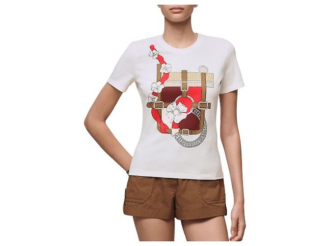Hermès Camiseta micro estampada para mujer Blanco - vista 5