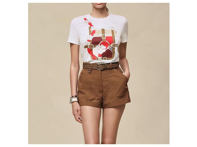 Hermès Camiseta micro estampada para mujer Blanco - vista 6