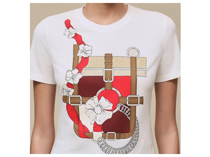 Hermès Camiseta micro estampada para mujer Blanco - vista 8