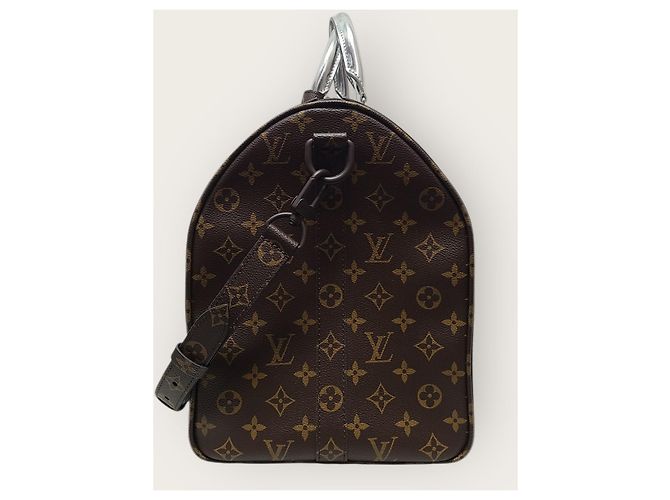 Louis Vuitton Monogram Silver Metallic Nebula Canvas Bandouliere Keepall Silvery - view 4