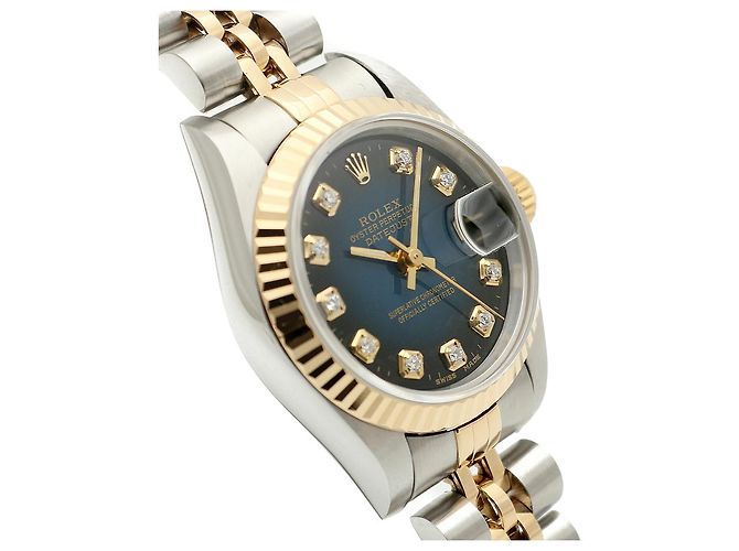 Rolex Reloj Datejust para mujer con esfera azul ombre y engaste de diamantes - vista 14