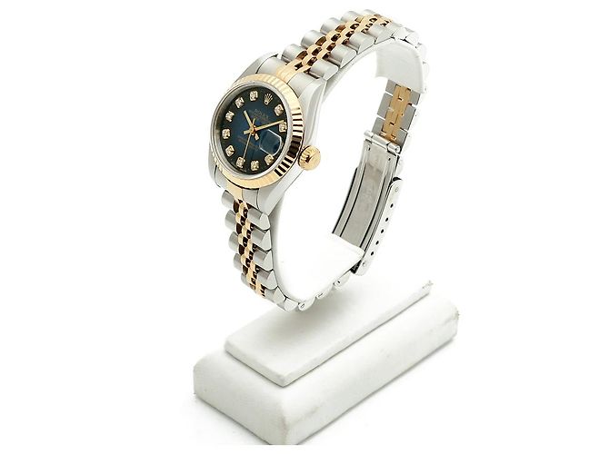 Rolex Reloj Datejust para mujer con esfera azul ombre y engaste de diamantes - vista 16