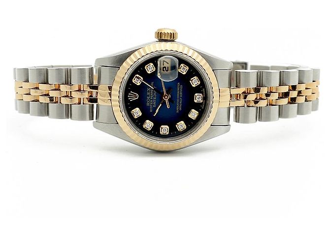 Rolex Reloj Datejust para mujer con esfera azul ombre y engaste de diamantes - vista 19