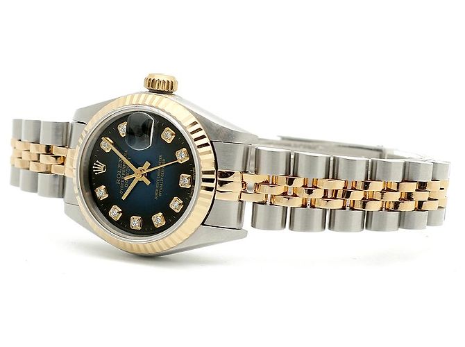Rolex Reloj Datejust para mujer con esfera azul ombre y engaste de diamantes - vista 21