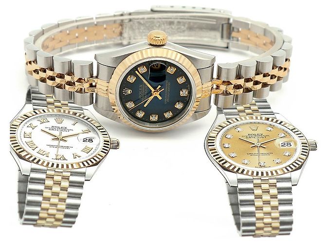Rolex Reloj Datejust para mujer con esfera azul ombre y engaste de diamantes - vista 5