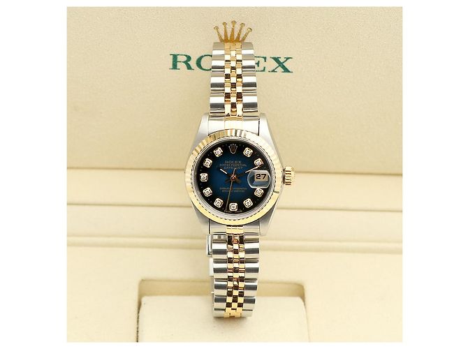 Rolex Reloj Datejust para mujer con esfera azul ombre y engaste de diamantes - vista 8
