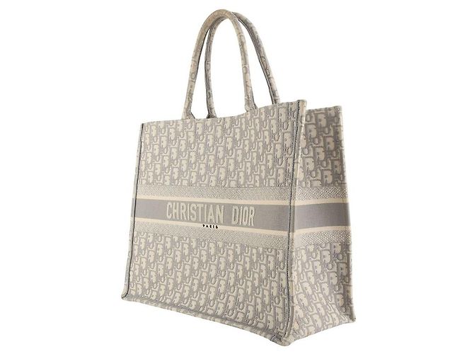 Dior Borsa Tote Book con ricamo Oblique grigio grande Marrone - vista 2
