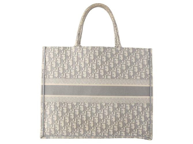 Dior Borsa Tote Book con ricamo Oblique grigio grande Marrone - vista 3