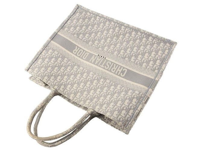 Dior Borsa Tote Book con ricamo Oblique grigio grande Marrone - vista 4