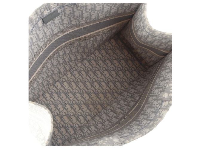 Dior Borsa Tote Book con ricamo Oblique grigio grande Marrone - vista 7