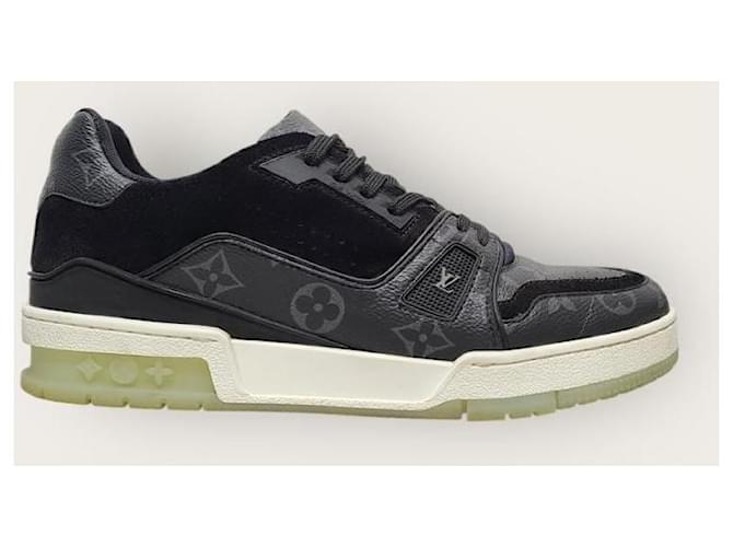 Louis Vuitton Sneakers Trainer Monogram Eclipse Nere Nero - vista 2