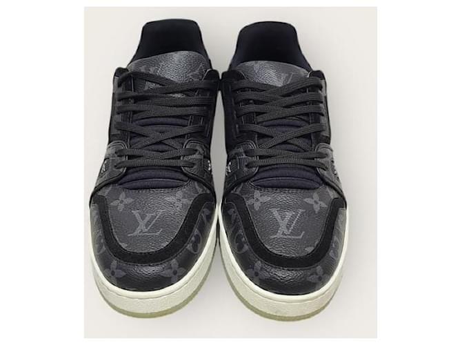 Louis Vuitton Sneakers Trainer Monogram Eclipse Nere Nero - vista 6