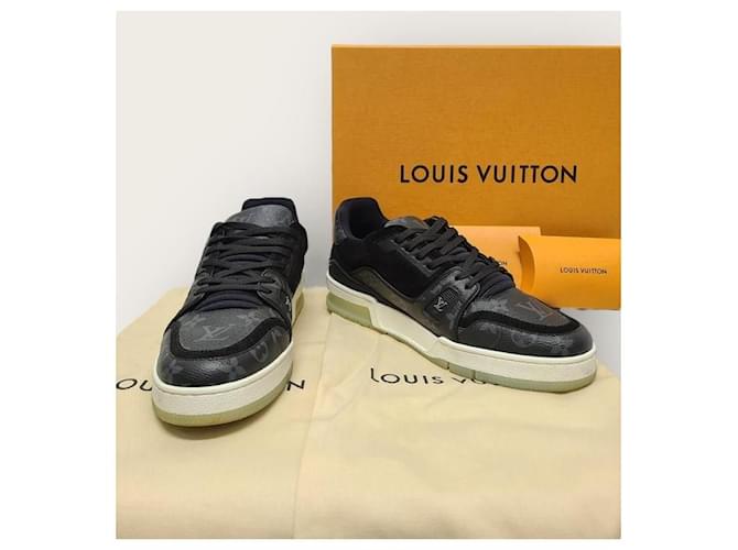 Louis Vuitton Sneakers Trainer Monogram Eclipse Nere Nero - vista 8