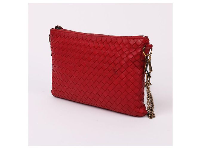 Bottega Veneta Piccola borsa a tracolla in rete rossa con catena Rosso - vista 2