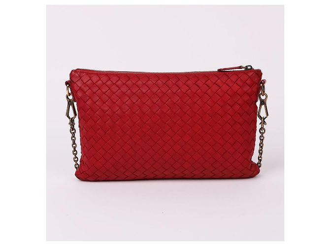 Bottega Veneta Piccola borsa a tracolla in rete rossa con catena Rosso - vista 4