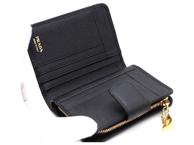 Prada Cartera Saffiano Logo Negra Negro - vista 6