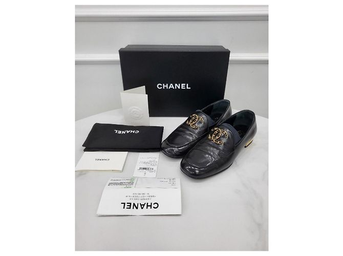 Chanel Glazed Goatskin Chain CC Season Loafer Silvery - view 7