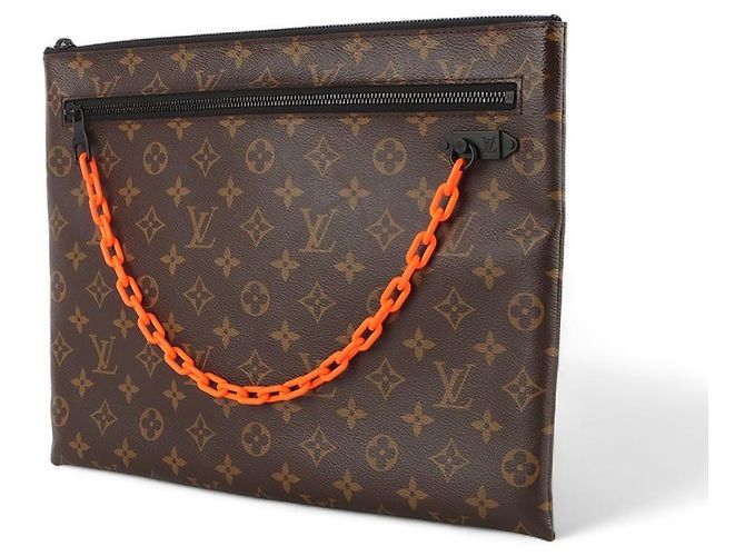 Louis Vuitton Monogram Virgil Abloh Chain Clutch Schwarz - Ansicht 2
