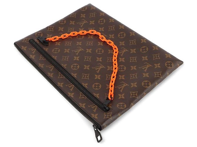 Louis Vuitton Monogram Virgil Abloh Chain Clutch Schwarz - Ansicht 4