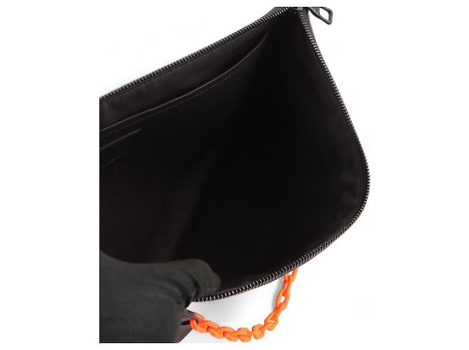 Louis Vuitton Monogram Virgil Abloh Chain Clutch Schwarz - Ansicht 6