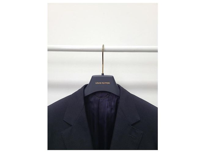 Louis Vuitton Giacca Poncho in lana nera con ricamo firma Nero - vista 2