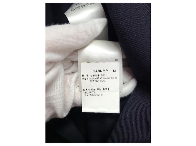 Louis Vuitton Giacca Poncho in lana nera con ricamo firma Nero - vista 6