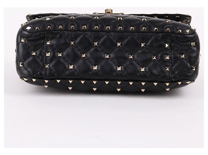 Valentino Borsa a tracolla Rockstud VLTN Logo Black Chain Nero - vista 9