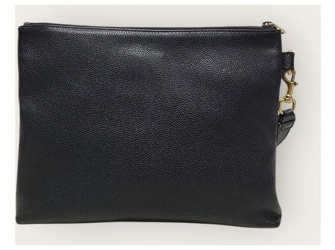 Gucci Clutch in pelle con tracolla logo Web nero - vista 5