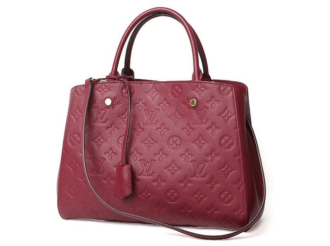 Louis Vuitton Borsa a tracolla Monogram Empreinte Montaigne MM Rosso - vista 2