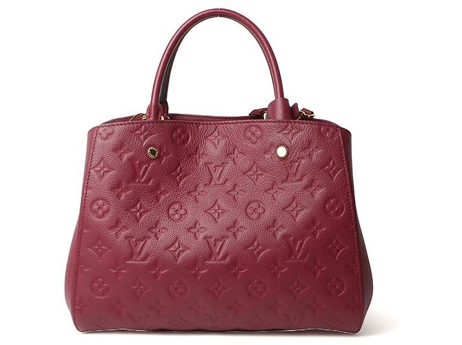 Louis Vuitton Borsa a tracolla Monogram Empreinte Montaigne MM Rosso - vista 3