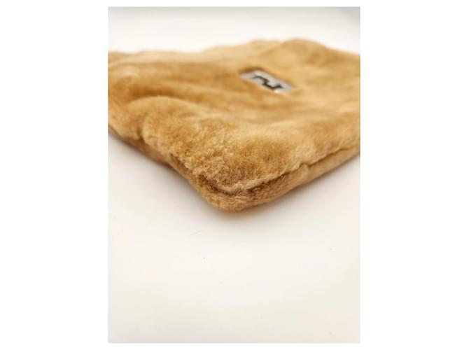 Fendi Borsa a tracolla in shearling marrone - vista 10