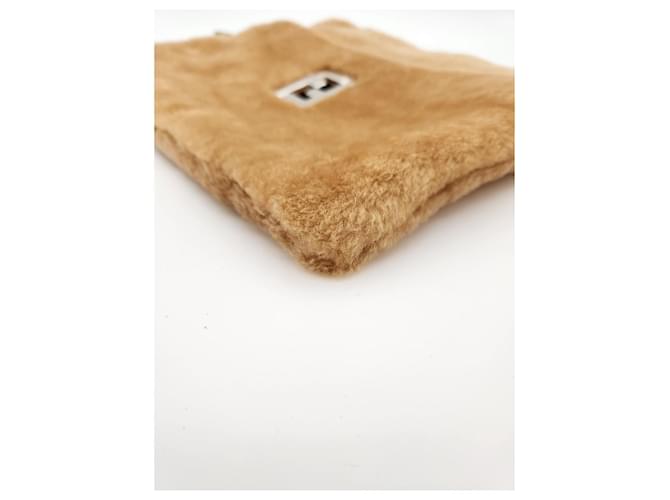 Fendi Borsa a tracolla in shearling marrone - vista 11