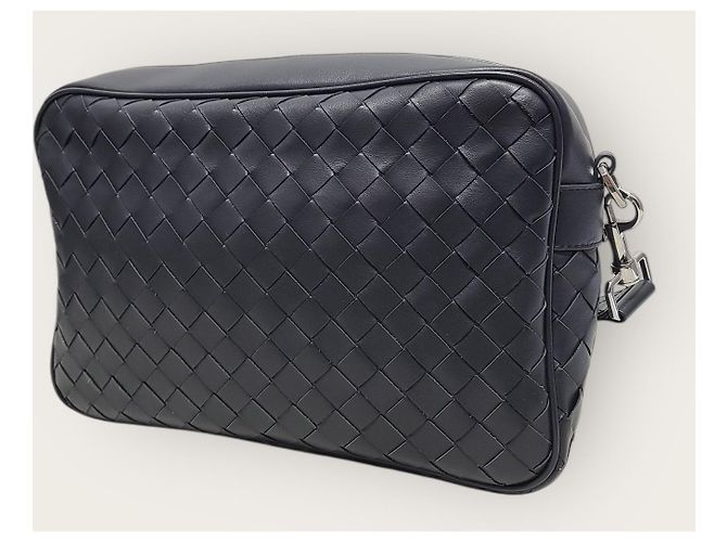 Bottega Veneta Borsa Camera Ardoaz Intrecciato Blu Navy Scuro - vista 2