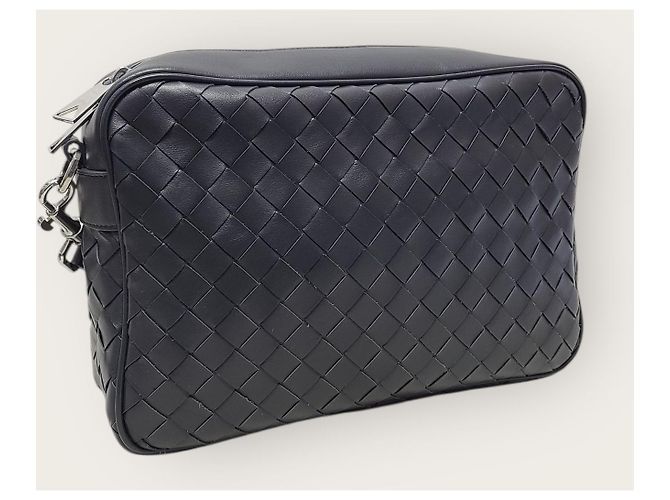Bottega Veneta Borsa Camera Ardoaz Intrecciato Blu Navy Scuro - vista 3