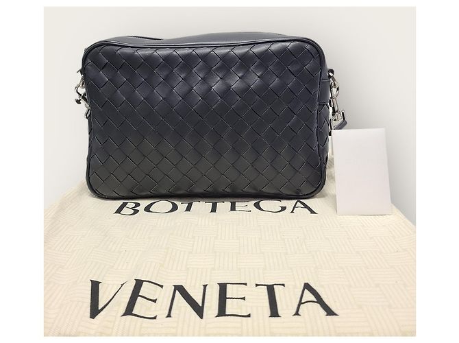 Bottega Veneta Borsa Camera Ardoaz Intrecciato Blu Navy Scuro - vista 7