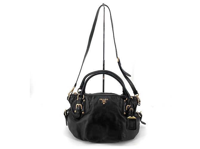 Prada Borsa Tote e Borsa a tracolla in vitello morbido Nero - vista 2