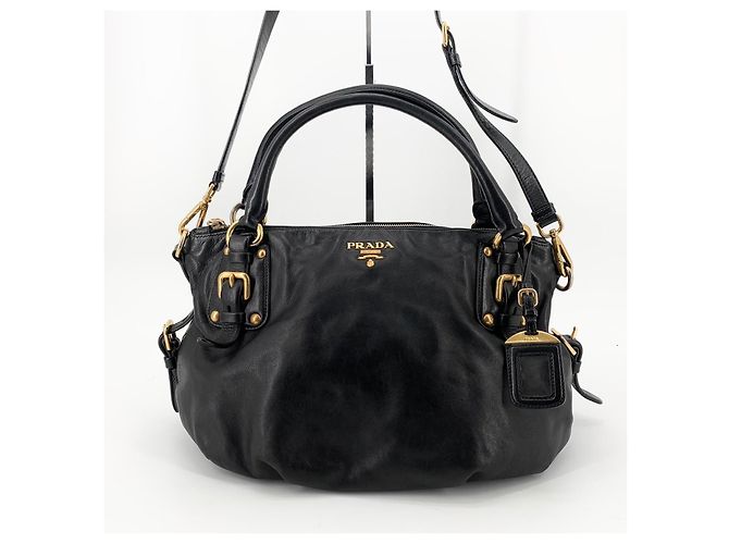 Prada Borsa Tote e Borsa a tracolla in vitello morbido Nero - vista 3