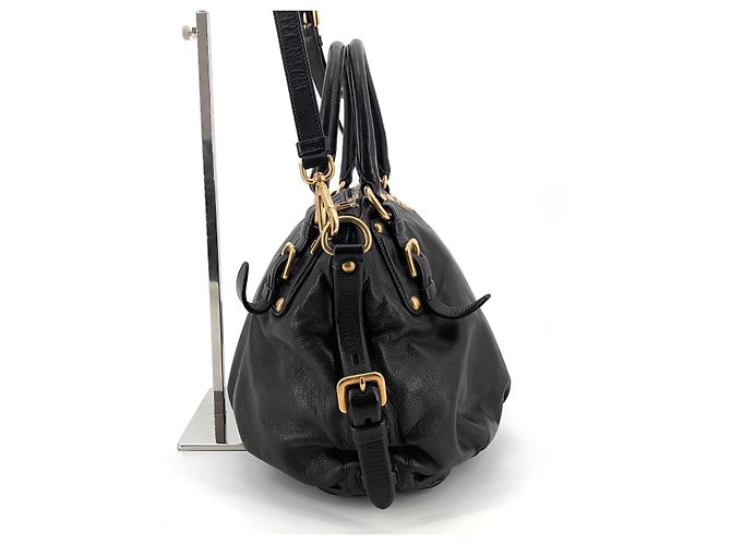 Prada Borsa Tote e Borsa a tracolla in vitello morbido Nero - vista 4