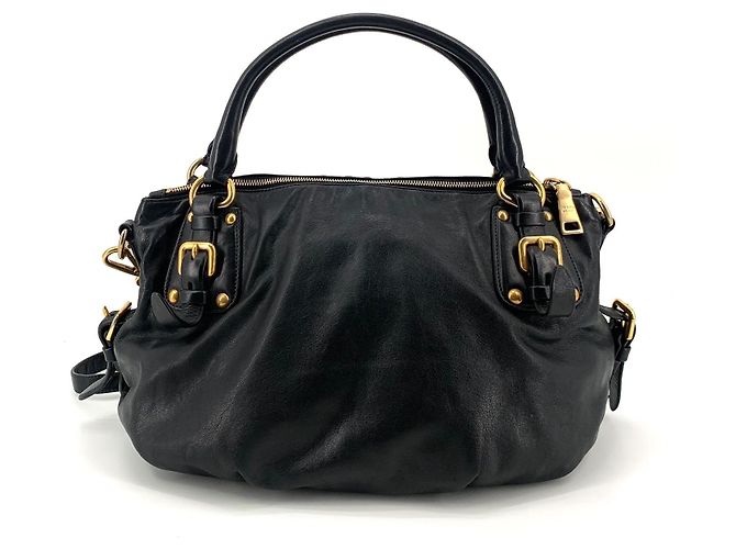 Prada Borsa Tote e Borsa a tracolla in vitello morbido Nero - vista 6